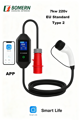 BOMERN prenosná nabíjačka TYP 2 - CEE 5-pin| Displej | 32A | 1fázová | 7,4kW | 5m | WIFI | APP