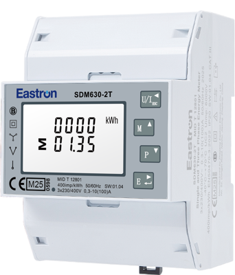 EASTRON multifunkčný trojfázový dvojsadzbový elektromer SDM-630-2T MODBUS RTU MID 