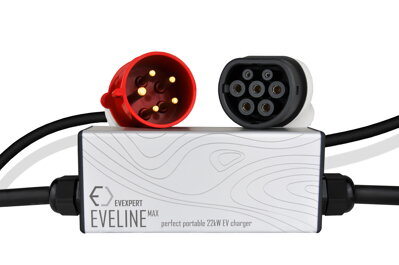 EVELINE Max - Inteligentná prenosná AC nabíjačka TYP 2 - CEE 5-kolík | 32A | 3fázy | 22kW | 5 - 8m