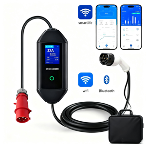 BOMERN prenosná nabíjačka TYP 2 - CEE 5-pin| Displej | 32A | 1fázová | 7,4kW | 5m | WIFI | APP BOMERN prenosná nabíjačka TYP 2 - CEE 5-pin| Displej | 32A | 1fázová | 7,4kW | 5m | WIFI | APP